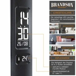 Brandson dimmbare LED Schreibtischlampe in Lederoptik Temperatur-, Alarm- & Kalenderfunktion
