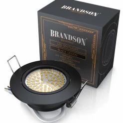 Brandson LED Deckenspots dimmbar & schwenkbar Einbaustrahler mit Aluminium Rahmen in schwarz