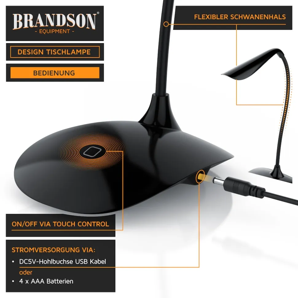 Brandson LED Schreibtischlampe, Helles Licht, 3 Stufen, Stromsparend