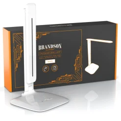 Brandson Schreibtischlampe, Dimmbar, Farbwechsel, Temperatur-, Alarm- & Kalenderfunktion, LED Tischlampe