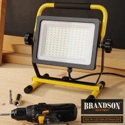 Brandson 100W LED Baustrahler mit 144 SMD LEDs - Arbeitsleuchte - Bauscheinwerfer