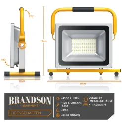 Brandson 50W LED Outdoor-Baustrahler IP65-Schutzart / Geringe Wärmeentwicklung