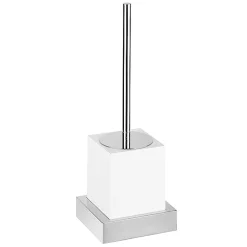 Brillantbad MAXIMA WC-Bürstengarnitur Polyresin Messing Chrom Weiß 125x386x105 mm für Bad & WC >> zum Bohren