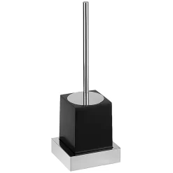 Brillantbad MAX WC-Bürstengarnitur Polyresin Messing Chrom Schwarz 125x386x105 mm für Bad & WC >> zum Bohren