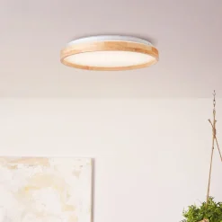 Brilliant Alson LED Deckenleuchte 39cm holz hell/weiß, Metall/Holz/Kunststoff, 1x 26 W LED integriert, (Lichtstrom: 2500lm, Lichtfarbe: 3000-4500K)
