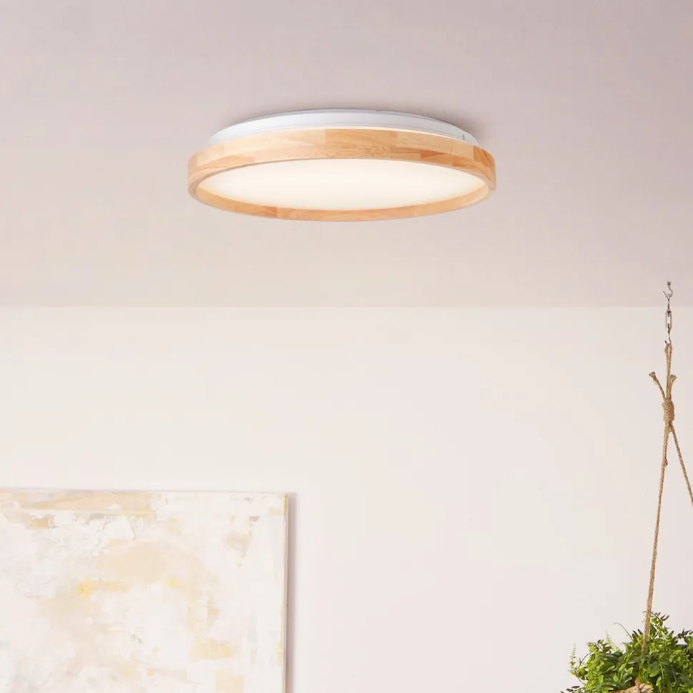Brilliant Alson LED Deckenleuchte 39cm holz hell/weiß, Metall/Holz/Kunststoff, 1x 26 W LED integriert, (Lichtstrom: 2500lm, Lichtfarbe: 3000-4500K)