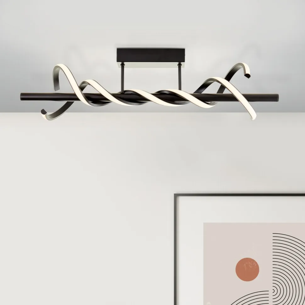 Brilliant Amalie LED Deckenleuchte 80cm schwarz, Metall/Kunststoff, 1x LED integriert, 16 W , (Lichtstrom: 2100lm, Lichtfarbe: 3000K)