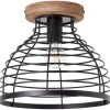 Brilliant Avia Deckenleuchte 30cm schwarz/holz, Metall/Holz, 1x A60, , 52 W