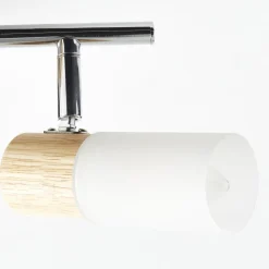 BRILLIANT Lampe Babsan Spotrohr 2flg holz hell/weiß | 2x C35, E14, 3.5W, geeignet für Kerzenlampen (nicht enthalten) | Köpfe schwenkbar