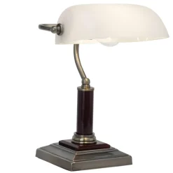 BRILLIANT Lampe Bankir Tischleuchte messing antik | 1x A60, E27, 60W, geeignet für Normallampen (nicht enthalten) | Mit Schnurzwischenschalter