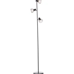BRILLIANT Lampe, Blacky Standleuchte 3flg schwarz matt, 3x D45, E14, 25W, Mit Fußschalter