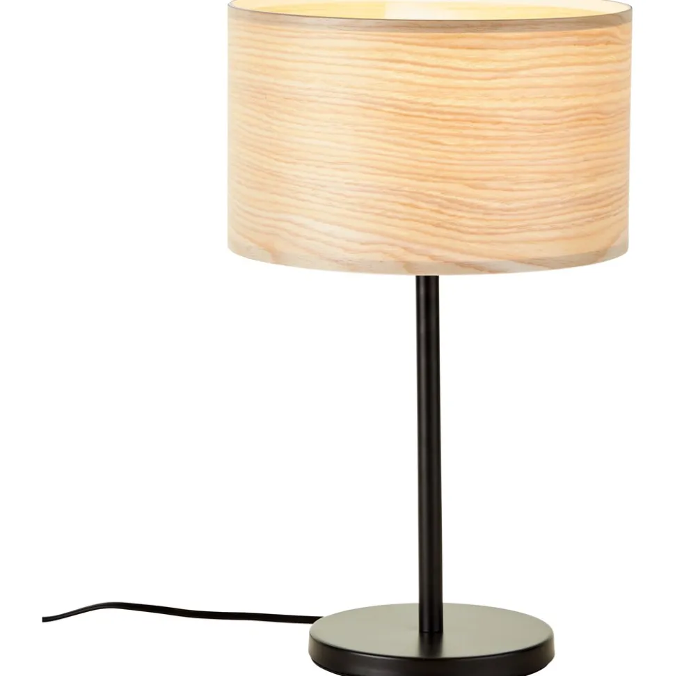 BRILLIANT Lampe, Romm Tischleuchte holz hell/schwarz, 1x A60, E27, 52W, Mit Schnurzwischenschalter