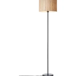 BRILLIANT Lampe, Wimea Standleuchte schwarz/natur, 1x A60, E27, 52W, Mit Fußschalter