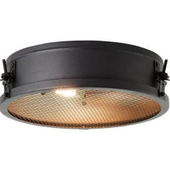 BRILLIANT Lampe, Zois Deckenleuchte 34cm schwarz korund, Metall, 2x A60, E27, 28W,Normallampen (nicht enthalten)