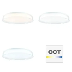 BRILLIANT Leanna LED Deckenleuchte 41cm transparent/weiß Tuya-App | 1x LED integriert, 24W LED integriert, (Lichtstrom: 2400lm, Lichtfarbe: 3000-6500K)