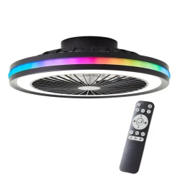 Brilliant LED-Deckenlampe mit Ventilator - 46, 5 cm, Schwarz, Metall & Kunststoff, Dimmbar, RGB & CCT-Farbsteuerung, mit Fernbedienung