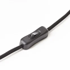 Brilliant Woodrow Tischleuchte, geeignet für LED-Leuchtmittel, Schnurzwischenschalter für einfaches Bedienen, ideal für Wohn- & Schlafzimmer, 41cm, dunkel/schwarz Bambus