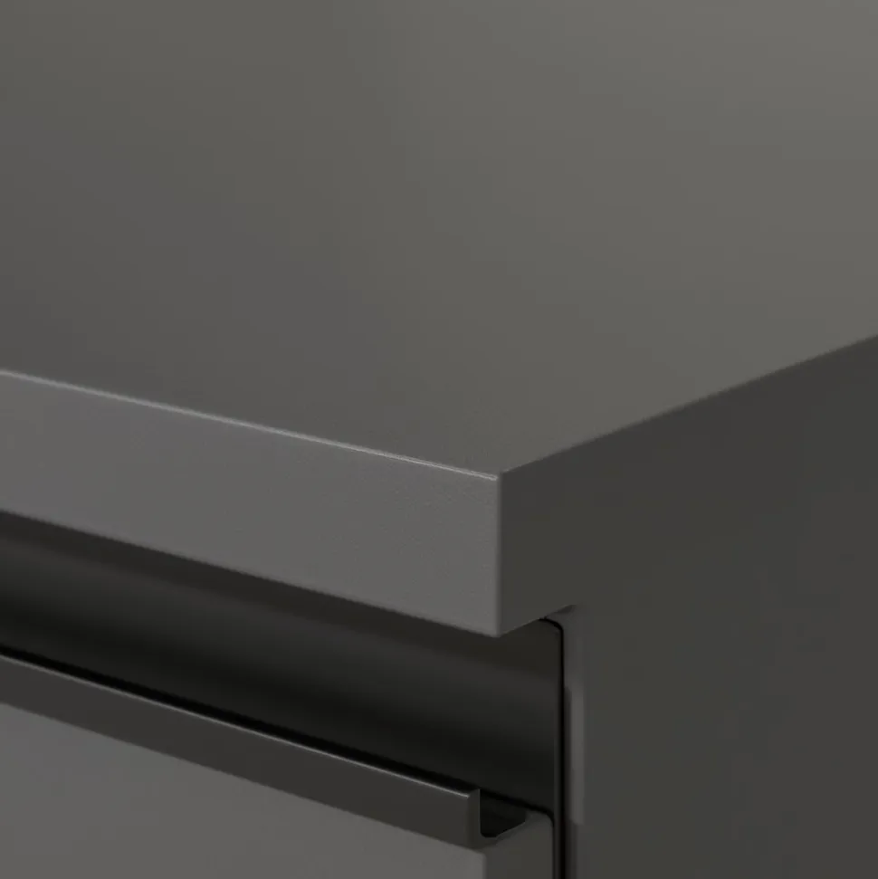 Büromöbel Set 2-teilig | Schreibtisch 140x80cm & Rollcontainer Graphit | Einstellbar 68-91 cm & Soft-Close