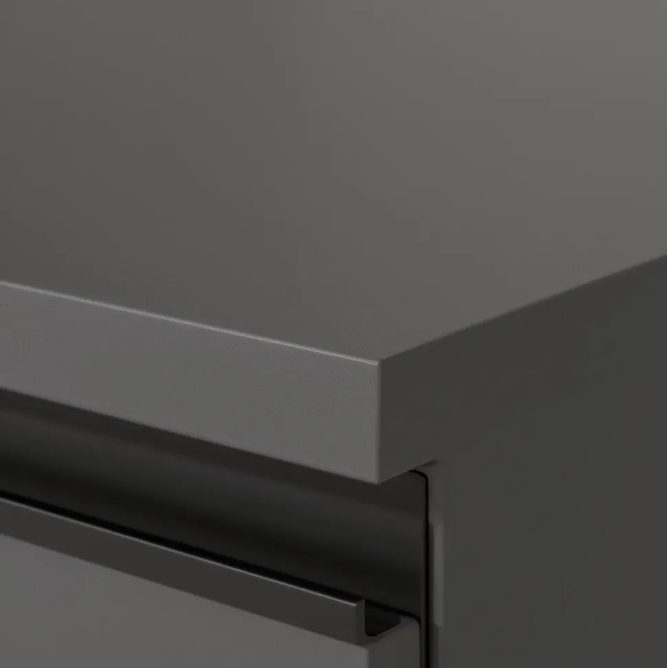 Büromöbel Set 2-teilig | Schreibtisch 140x80cm & Rollcontainer Graphit | Einstellbar 68-91 cm & Soft-Close