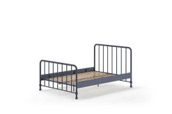 BRONXX Jugendbett mit Liegefläche 140 x 200 cm, Ausf. Metall Denim Blau matt