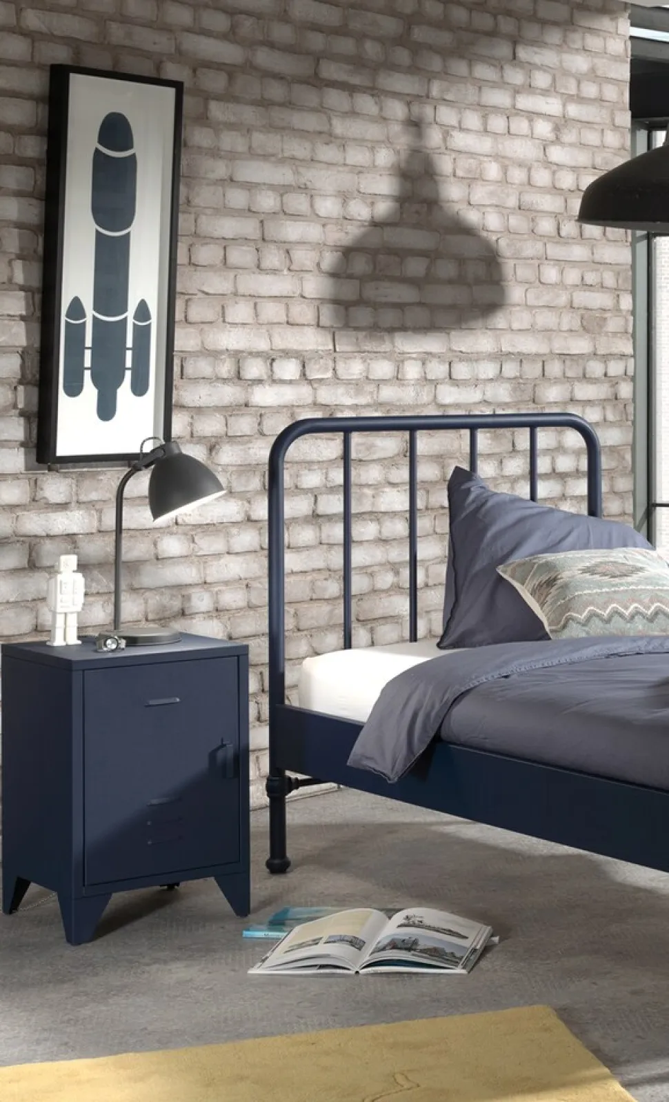 BRONXX Nachtkonsole im Industrial-Look versch. Farben