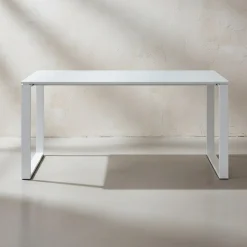 Büro-Set MUENCHEN 8-teilig Weiß | Glas & Abschließbar & Soft-Close