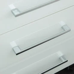 Büro-Set MUENCHEN 8-teilig Weiß | Glas & Abschließbar & Soft-Close