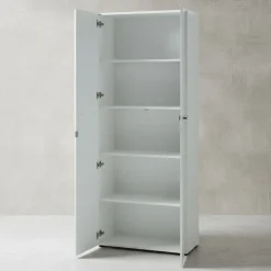 Büro-Set MUENCHEN 8-teilig Weiß | Glas & Abschließbar & Soft-Close