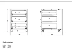 Büro-Set MUENCHEN 3-tlg | Schreibtisch, Schrank, Container | Glasfront | Chalet-Eiche-Nb./Weiß