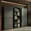 Büro-Set "Stuttgart" groß mit 3 Aktenschränke Soft-Close 272x197 cm Graphit