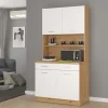Buffet Küche Mario 100cm Küchenzeile Küchenblock Einbauküche Weiss Eiche Artisan