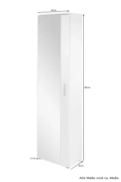 byLIVING Garderobe JAKOB, Breite 49 cm, Old Wood/anthrazit, Spiegeltür