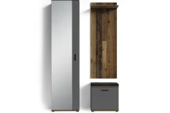 byLIVING Garderobe JAKOB, Breite 49 cm, Old Wood/anthrazit, Spiegeltür