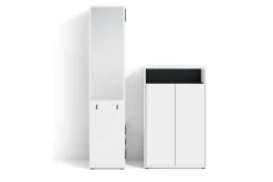 byLIVING Garderoben-Set LYON, Breite 110 cm, weiß/schwarz