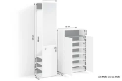byLIVING Garderoben-Set LYON, Breite 110 cm, weiß/schwarz