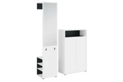 byLIVING Garderoben-Set LYON, Breite 110 cm, weiß/schwarz