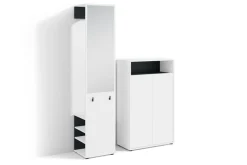 byLIVING Garderoben-Set LYON, Breite 110 cm, weiß/schwarz