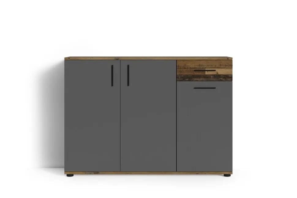 byLIVING Kommode JAKOB, Breite 110 cm, Old Wood (Altholz-Optik)/anthrazit