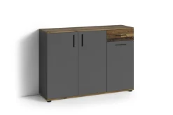 byLIVING Kommode JAKOB, Breite 110 cm, Old Wood (Altholz-Optik)/anthrazit