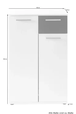 byLIVING Schuhschrank JAKOB, Breite 60 cm, schwarz/weiß