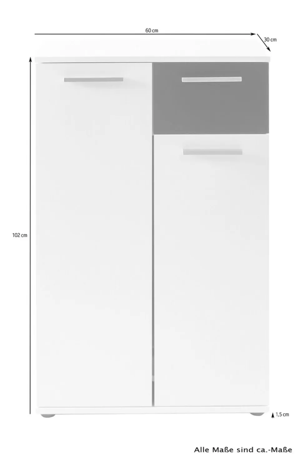 byLIVING Schuhschrank JAKOB, Breite 60 cm, schwarz/weiß