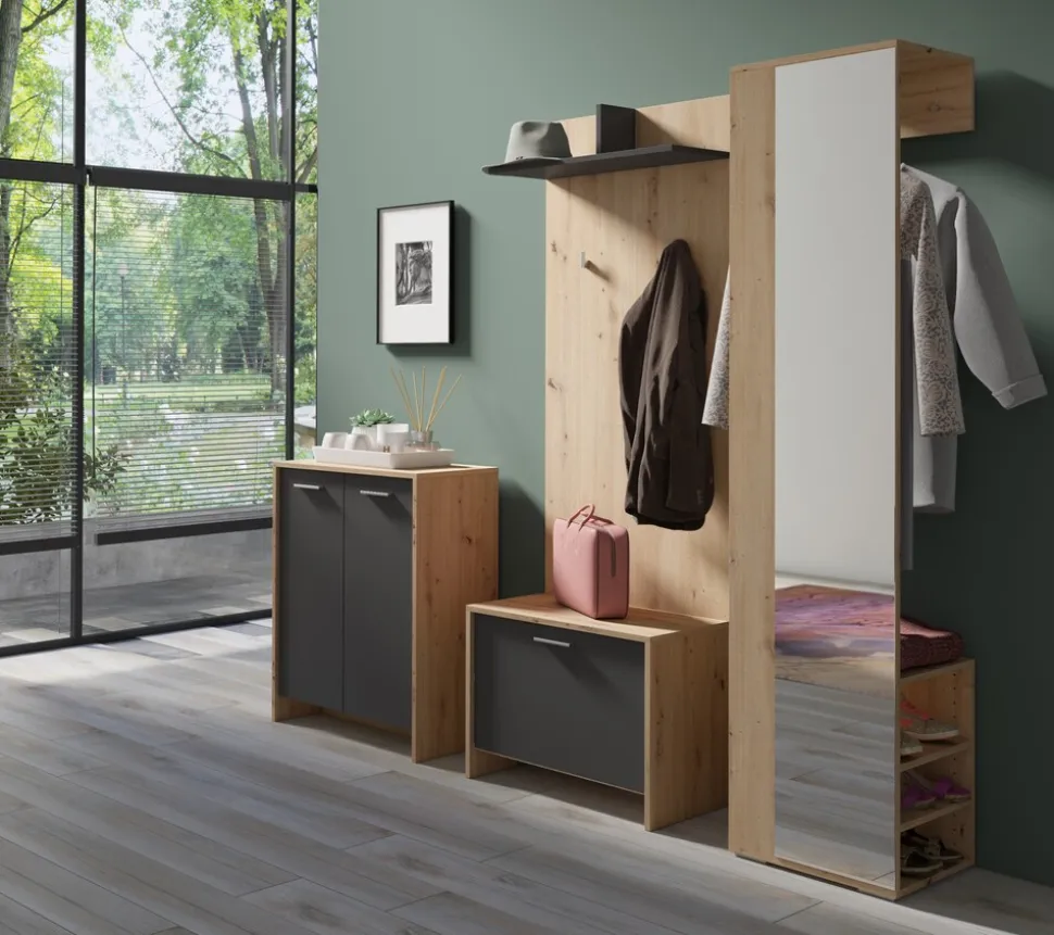 byLIVING Sitzbank BEN, Breite 60 cm, Artisan Eiche (Eiche-Optik)/anthrazit