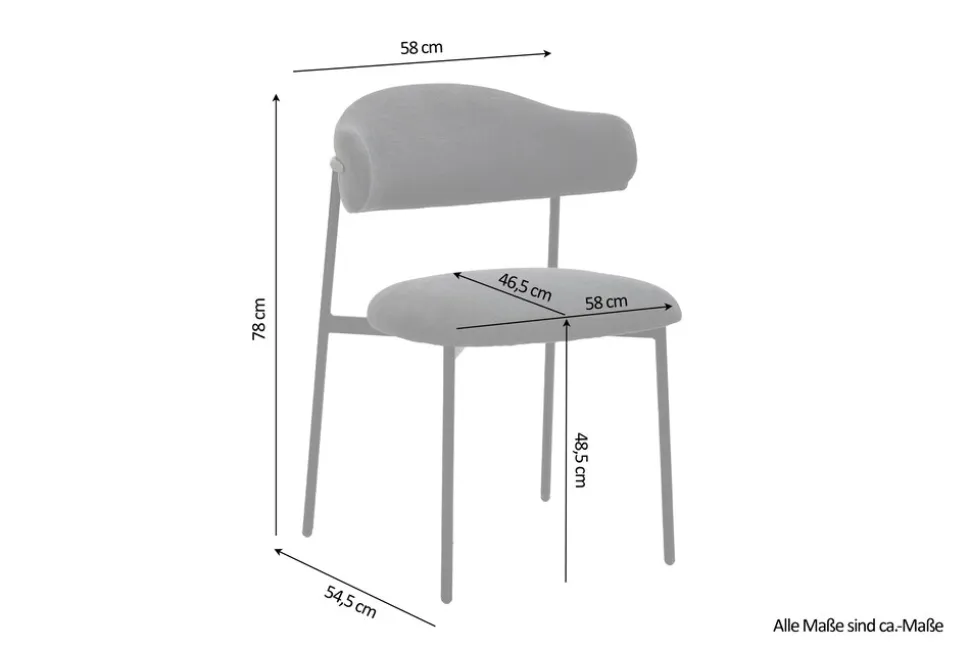 byLIVING Stuhl JERSEY, Breite 58 cm, dunkelgrau