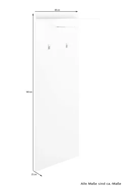 byLIVING Wandpaneel JAKOB, Breite 48 cm, Artisan Eiche, 2 Haken und Regal