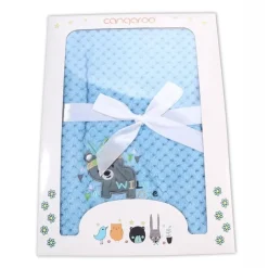 Cangaroo Babydecke Freya, Größe 80 x 110 cm kuschelige Babydecke aus Fleece blau