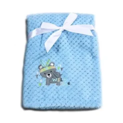 Cangaroo Babydecke Freya, Größe 80 x 110 cm kuschelige Babydecke aus Fleece blau
