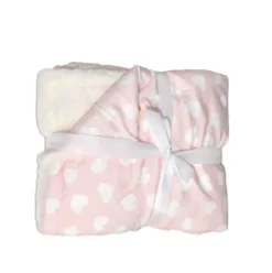 Cangaroo Babydecke Shaggy, Größe 105 x 75 cm, kuschelige Babydecke, ab Geburt rosa