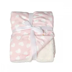 Cangaroo Babydecke Shaggy, Größe 105 x 75 cm, kuschelige Babydecke, ab Geburt rosa