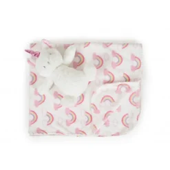 Cangaroo Babydecke 90 x 75 cm mit Plüschtier kuschelige Babydecke Krabbeldecke pink