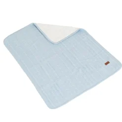Cangaroo Babydecke 100x75cm Sherpy 100% Baumwolle waschbar weich warm ab Geburt blau
